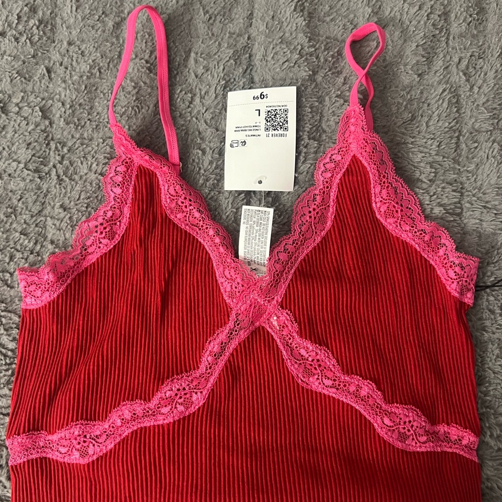 Forever 21 Pink Lace Trim Cami